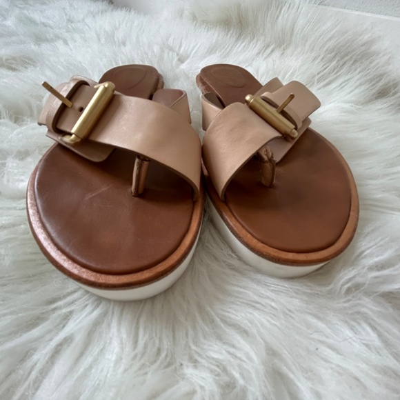 See by Chloe Sandals US 7.5, Beige White Slip On Leather - Picture 7 of 7